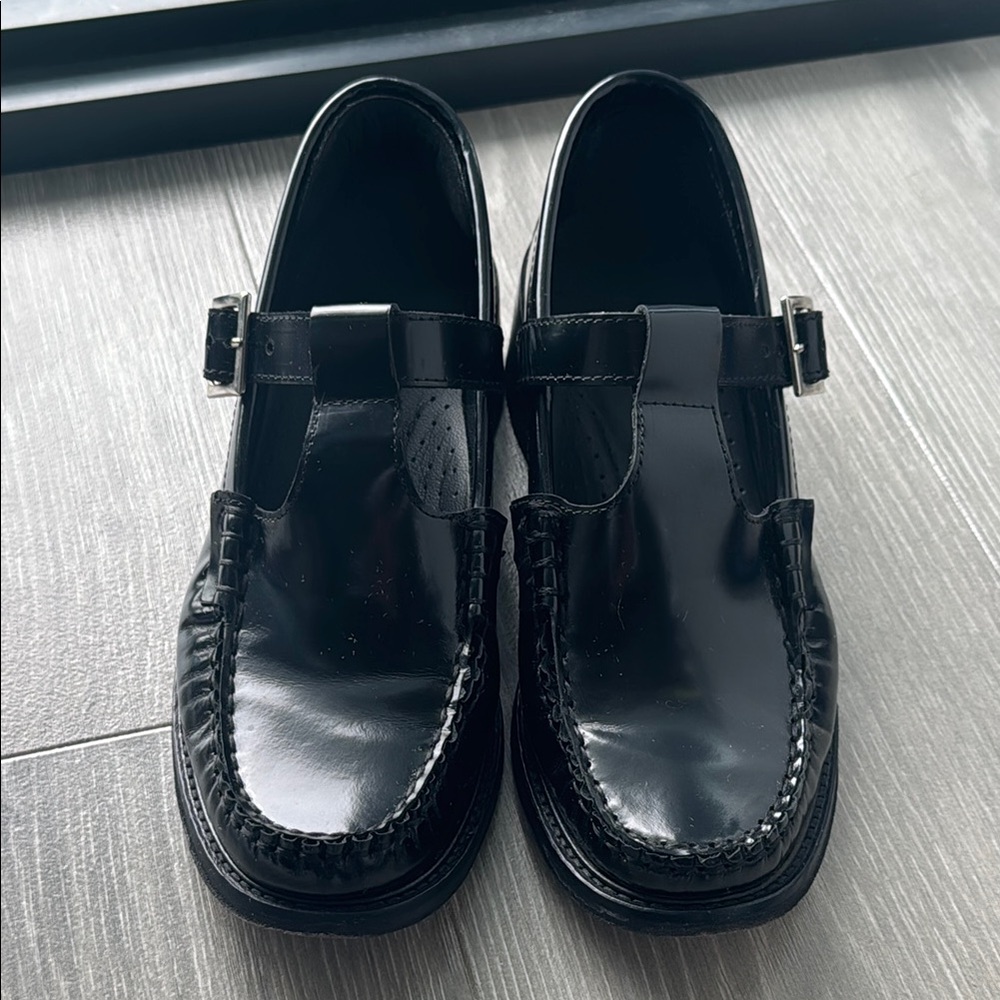G.H. Bass Women's Mary Jane Heel Loafer in Black - Picture 3 of 7